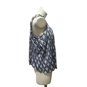 Maurices Women's Standard XL Blue Floral Ruffle Strap Swing Tank Top thumbnail 3