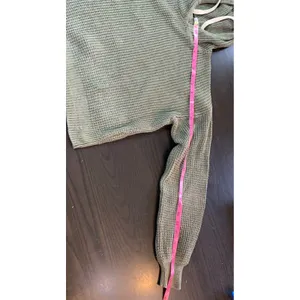 GAP Womens XS Olive Green Waffle Knit Hoodie Drawstring‎ Pullover Casual thumbnail 14