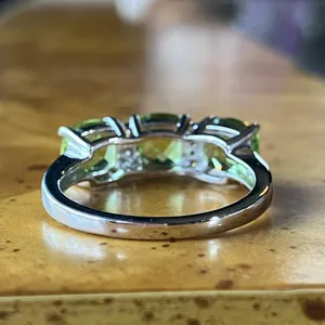 Natural Peridot Sterling Silver Ring Size 6 thumbnail 5