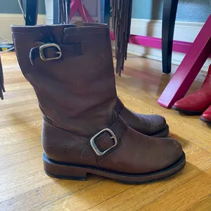 Frye Leather Brown Boots Veronica thumbnail 3