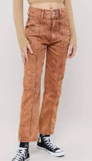 BDG Urban Outfitters Sofia Yoke Acid Wash High RiseStraight Leg Jeans Size 27 thumbnail 1