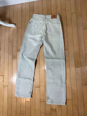 Urban Outfitters BDG Cowboy Jean Size 27 Stone Ecru Cream Straight Wide Leg thumbnail 6