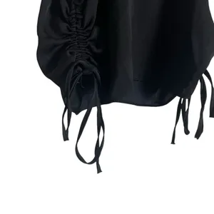 Zara Black Ruched Sleeveless Side Tie Crop Top Size XS thumbnail 4