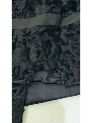 Kalina Furs & Fashions Black Persian Lamb Fur Jacket Mink Collar Vintage Open Fr thumbnail 8