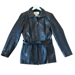 Nine West Vintage 100% genuine leather zip front jacket M thumbnail 2