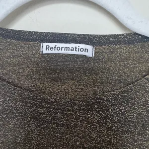 Reformation Black and Gold Long Sleeve Crop Top thumbnail 3