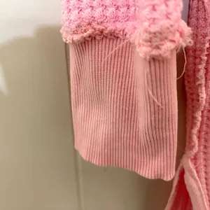 Free People We The Free Travis Waffle Knit Thermal Top Pink XS Oversized thumbnail 10