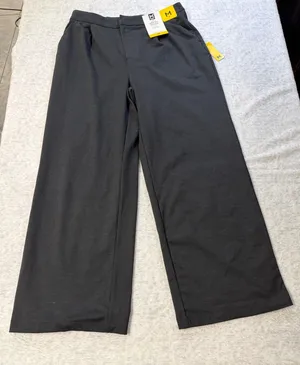 Members Mark Womens Wide Leg Trouser Pants‎ Black High Rise Soft Knit Size M NEW thumbnail 1