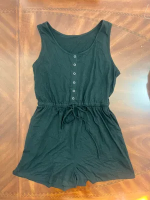 SHEIN Black Sleeveless Drawstring Waist Romper Small Tall thumbnail 3