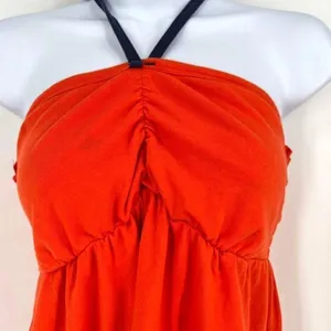 Pro‎ Edge Women's Syracuse Halter Smocked Back Coverup Dress Orange Size Large thumbnail 3