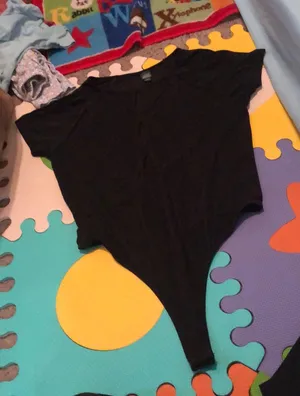 Black Bodysuit With Front Cutouts thumbnail 1
