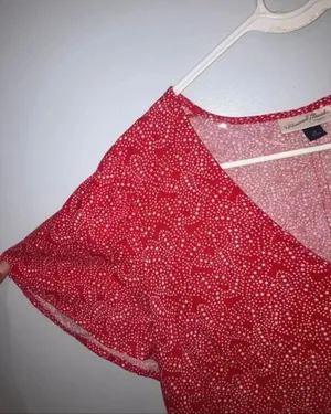 Universal Thread Medium Red Star Print Button Front Flutter Sleeve Mini Dress #1 thumbnail 3