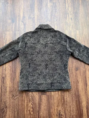 Women’s Hannah Black and Brown Paisley Button Up Retro Corduroy Jacket - Size S thumbnail 5