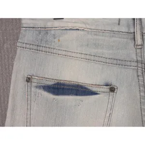 Free People Denim Shorts 25 Blue Distressed Raw Hem Boho Festival Vacation thumbnail 8