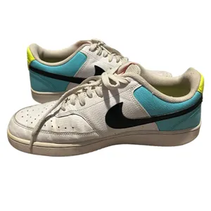 Nike‎ Court Vision Low Womens White Teal Neon Yellow Sneakers CZ9352-100 Size 11 thumbnail 10