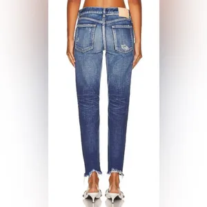 Moussy Daleville Long Vintage‎ Dark Wash Distressed Jeans thumbnail 3