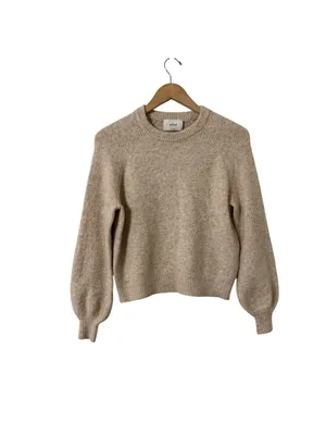 ARITZIA Wilfred SoftSpoke Wool Cashmere Sonder Oatmeal Sweater Pullover Top thumbnail 5