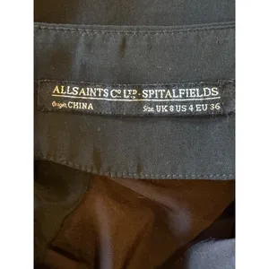 AllSaints Dress Women 4 Brown Black Silky‎ Lacyn Colorblock Panel Mini Shift thumbnail 8