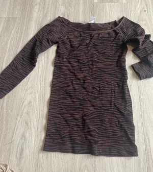 Nikibiki Brown and Black Zebra-Print Long Sleeve Top thumbnail 1
