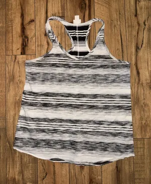 Black and white striped tank top thumbnail 1