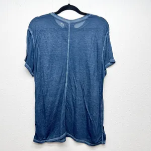 Abercrombie & Fitch Burnout Blue T-Shirt Womens Large Beachy Coastal Minimalist thumbnail 5