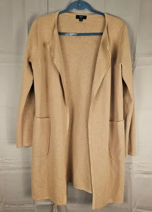 J Crew Womens Beige Brown Juliette Collarless Sweater Blazer XS‎ thumbnail 1