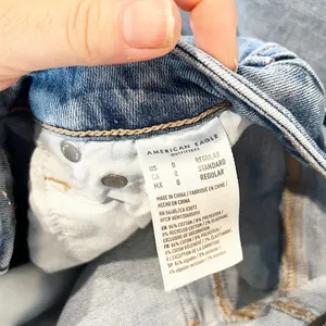 American Eagle Mid Rise Festival Flare Raw Hem Jeans Blue 0 thumbnail 4