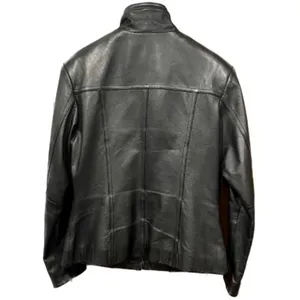 Wilson’s Leather Maxima Genuine Black Lined Leather Zip Up Jacket with Pockets thumbnail 3