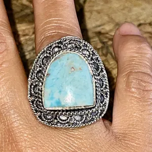 Caribbean Larimar Ring Size 7 Blue thumbnail 6