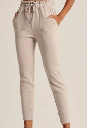 Abercrombie and Fitch Soft A&F Cloud Joggers in Beige thumbnail 1