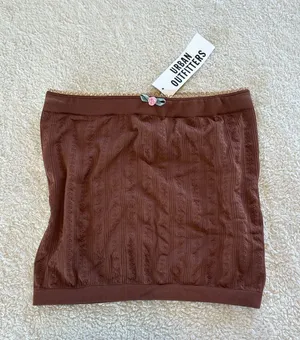 Out From Under Sweet Pea Pointelle Seamless Brown Tube Top thumbnail 1