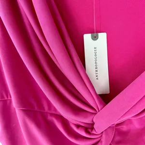 Sunday in Brooklyn‎ Anthropologie Ruched Wrap Top Pink Size XL NWT thumbnail 4