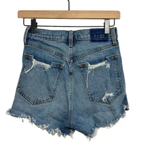 Abercrombie & Fitch High Rise Denim Cutoff Mom Shorts Curve Love - Size 2/26 thumbnail 2