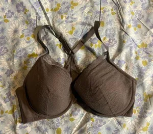 40DD grey texturized Lacey razor back adjustable straps bustier bra Size undefined thumbnail 1