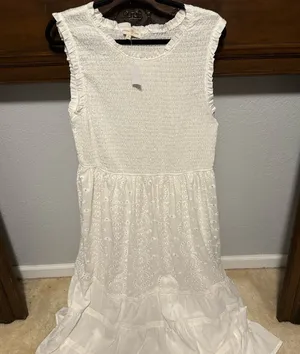 White Tiered Maxi Sundress for Brides Size 2X thumbnail 1