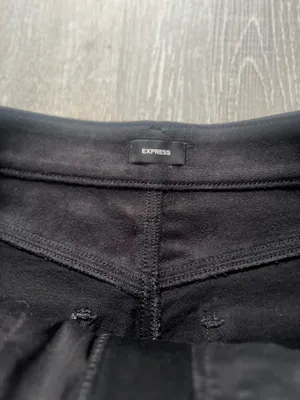 Express 90s Skinny High-Rise Jeans with faux leather panel thumbnail 4
