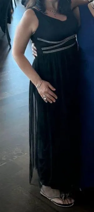 Maxi Long Black Dress Size M thumbnail 3