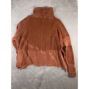 free people zoe pullover oversized slouchy‎ orange boho Xs thumbnail 6
