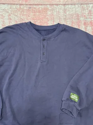 Daily Drills Oversized Fleece Henley Navy XS/S NWT thumbnail 4