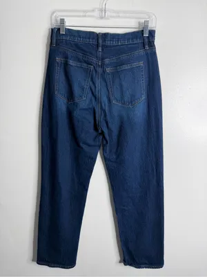 Loft High Rise The Straight Dark Wash Size 4/27 Casual Minimalist Clean Girl thumbnail 3
