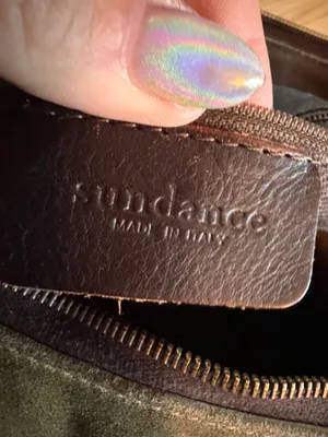 Sundance Suede Shoulder Bag in Taupe with Brown Leather Strap thumbnail 5