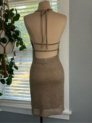Significant Other Siena Mini Dress Size 2 Halter Crochet Knit thumbnail 6