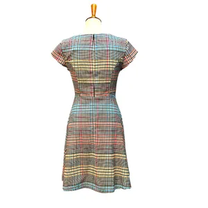 Anthropologie Plaid Fit Flare Dress Fall Hipster Skater Twee Mod Indie Grunge 4 thumbnail 3