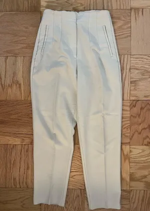 Zara Cream Trousers with Classic Pleats thumbnail 6