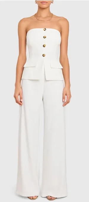 Amanda Uprichard Yadira Jumpsuit in White M thumbnail 1