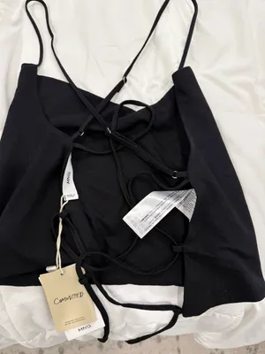 Mango Black Cowl Neck Cropped Camisole thumbnail 4