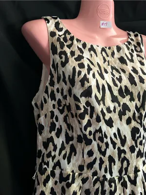 White House Black Market Women’s Leopard Print Sleeveless A-Line Dress SZ 8 thumbnail 5