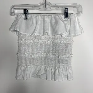 Reformation Millet Tube Top White Womens Small Linen thumbnail 2