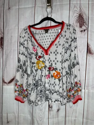 Anthropologie Vineet Bahl Devi Floral Patterned Blouse thumbnail 2