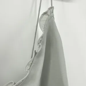 Abercrombie & Fitch Ruffle Slip Maxi Dress‎ Large Tall Sage Green Tie Back Slit thumbnail 4